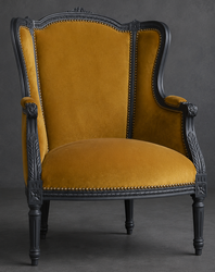 Fauteuil de salon 3 pans à oreilles de style Louis XVI - LES MEUBLES DOBOIS