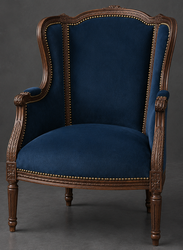 Fauteuil bergère baroque 3 pans avec dossier à oreilles - LES MEUBLES DOBOIS