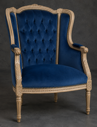 Fauteuil de salon à oreilles style ancien Louis XVI - LES MEUBLES DOBOIS