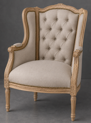 Fauteuil bergère 3 pans en bois de hêtre massif - LES MEUBLES DOBOIS