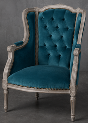 Fauteuil à oreilles Louis XVI pour salon ou bibliothèque - LES MEUBLES DOBOIS