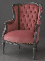 Bergère à oreilles style Louis XVI avec assise confortable - LES MEUBLES DOBOIS