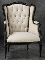 Fauteuil de salon baroque 3 pans à oreilles - LES MEUBLES DOBOIS