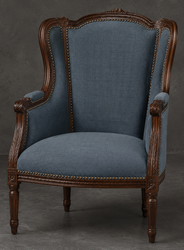 Fauteuil de salon Louis XVI avec dossier à oreilles - LES MEUBLES DOBOIS