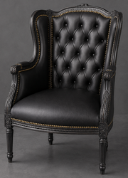 Fauteuil bergère 3 pans Louis XVI avec accoudoirs - LES MEUBLES DOBOIS