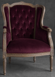 Bergère à oreilles de style Louis XVI pour salon - LES MEUBLES DOBOIS