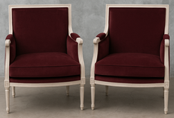 Fauteuil moutarde style Louis XVI - Meubles DOBOIS