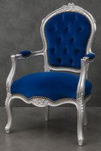 Fauteuil de salon Style Louis XV laqué gris foncé en cuir rouge cerise - LES MEUBLES DOBOIS