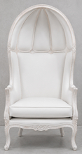Fauteuil Carrosse baroque blanc avec bois clair