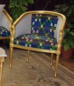 Fauteuils Club de table Louis XVI en bois massif sculpté - Meubles DOBOIS