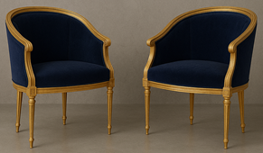 Fauteuil Club de table Louis XVI de style ancien - Meubles DOBOIS