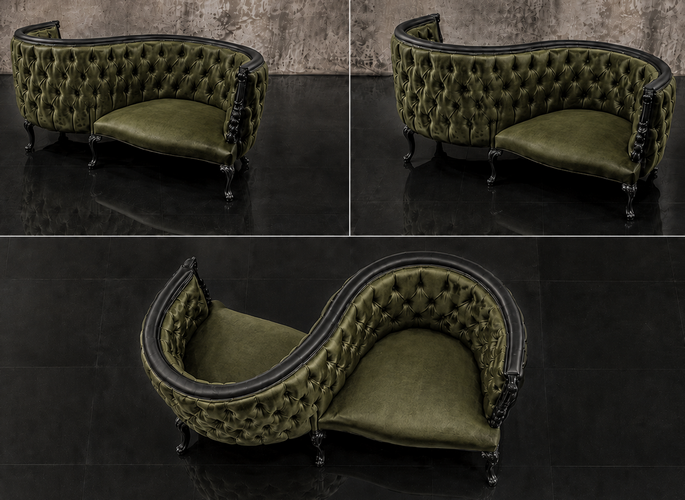 Fauteuil confident 2 places Louis XV cuir assise confortable Meubles Dobois