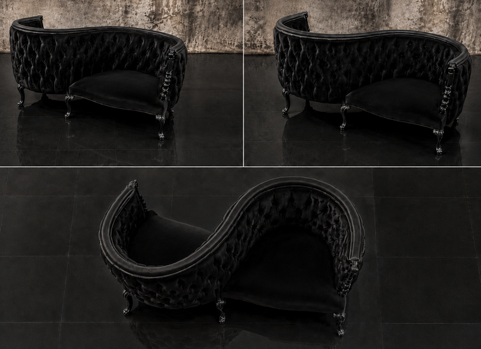 Fauteuil confident 2 places style baroque bois doré travaillé Meubles Dobois