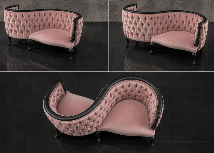Fauteuil confident 2 places Louis XV pieds galbés élégants Meubles Dobois