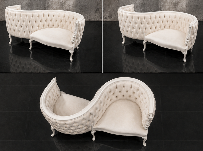 Fauteuil confident 2 places style baroque dossier sculpté riche Meubles Dobois