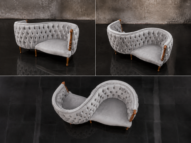 Fauteuil confident 2 places style baroque bois doré sculpté Meubles Dobois