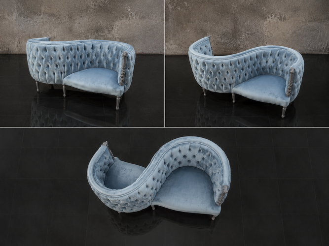 Fauteuil confident 2 places Louis XVI dossier droit élégant Meubles Dobois
