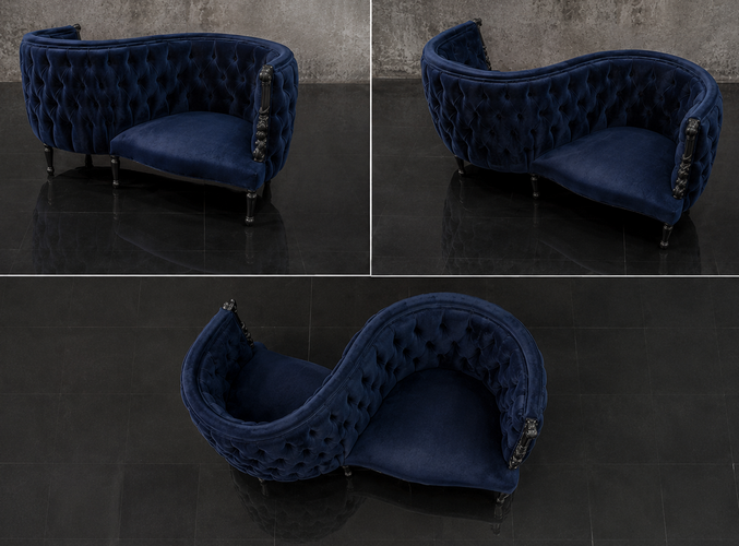 Fauteuil confident 2 places Louis XVI tissu élégant classique Meubles Dobois