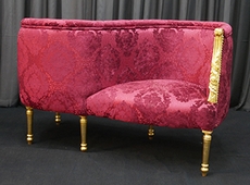 Fauteuil confident 2 places Louis XV galbé capitonné MEUBLES DOBOIS
