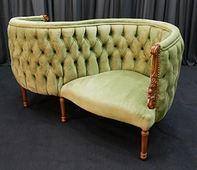 Fauteuil confident 2 places Louis XV boiserie travaillée MEUBLES DOBOIS