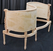 Fauteuil confident 2 places Louis XVI dossier droit MEUBLES DOBOIS