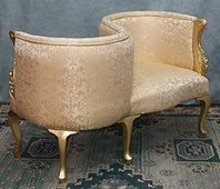 Fauteuil confident 2 places Louis XVI cannelures fines MEUBLES DOBOIS