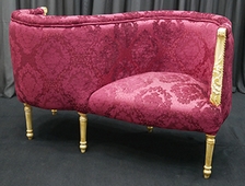 Fauteuil confident 2 places Louis XVI lignes droites cannelées MEUBLES DOBOIS