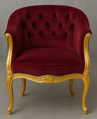 Fauteuil crapaud de style Louis XV raffiné - Meubles DOBOIS