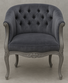 Fauteuil crapaud Louis XV artisanal en tissu capitonné - Meubles DOBOIS