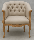 Fauteuil crapaud Louis XV élégant en velours - Meubles DOBOIS