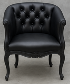 Fauteuil crapaud artisanal style Louis XV en bois sculpté - Meubles DOBOIS