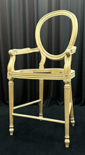 Fauteuil haut de bar médaillon style Louis XVI en bois massif Meubles Dobois