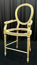 Fauteuil de bar médaillon avec accoudoirs sculptés Louis XVI Meubles Dobois