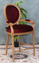 Fauteuil haut de bar médaillon assise tapissée velours Meubles Dobois