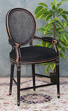 Fauteuil médaillon de bar avec accoudoirs confortables style Louis XVI Meubles Dobois