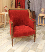 Fauteuil gondole de style Louis XVI en bois massif - Meubles DOBOIS