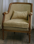 Fauteuil gondole de style Louis XVI sculpté en hêtre - Meubles DOBOIS