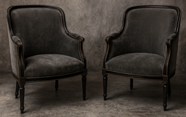 Fauteuil gondole Louis XVI en bois sculpté avec finition élégante - Meubles DOBOIS