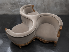 Fauteuil Indiscret 3 places style Louis XV assise garnie - Les Meubles Dobois