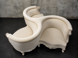 Fauteuil Indiscret 3 places style Louis XV fabrication artisanale - Les Meubles Dobois
