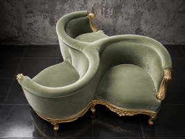 Fauteuil Indiscret 3 places style Louis XV vue rapprochée - Les Meubles Dobois