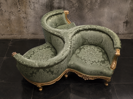 Fauteuil Indiscret 3 places style Louis XV galbe élégant - Les Meubles Dobois