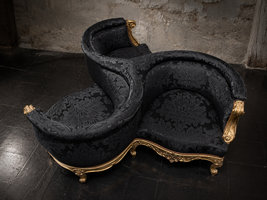 Fauteuil Indiscret 3 places style Louis XV vue arrière - Les Meubles Dobois