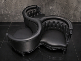 Fauteuil Indiscret 3 places style Louis XV pieds cambrés - Les Meubles Dobois
