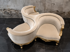 Fauteuil Indiscret 3 places style Louis XV assise centrale - Les Meubles Dobois