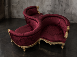 Fauteuil Indiscret baroque style Louis XV vue d'ensemble - Meubles Dobois