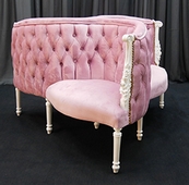 Fauteuil indiscret 3 places style baroque accoudoirs dorés MEUBLES DOBOIS