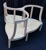 Fauteuil indiscret 3 places style baroque bois massif sculpté MEUBLES DOBOIS
