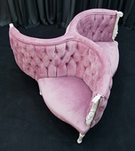 Fauteuil indiscret 3 places style Louis XV boiserie sculptée MEUBLES DOBOIS