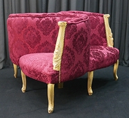 Fauteuil indiscret 3 places style Louis XV dossier arrondi MEUBLES DOBOIS